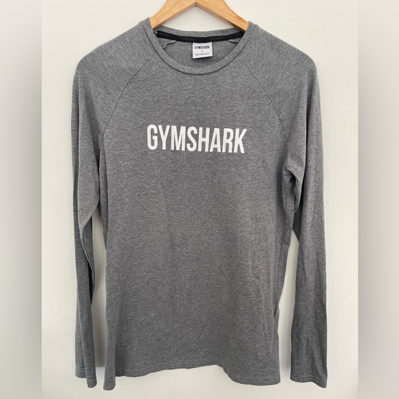 Men’s Gymshark Long Sleeve Shirt Gray Size S - Athletic Running - Picture 1 of 3